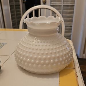 Elegant White Hobnail Vase